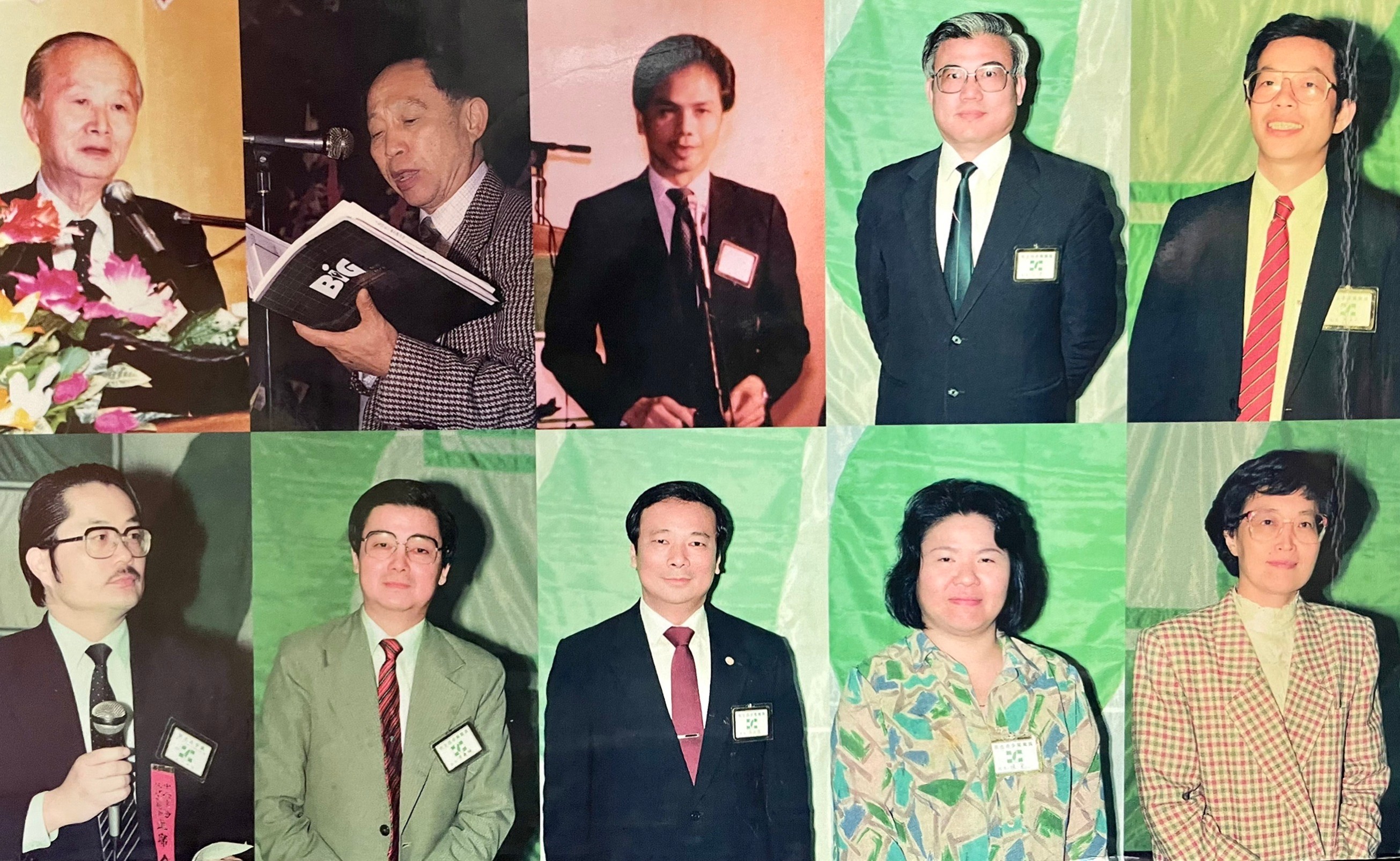 民進黨主席蔡英文說，這些人當年可都是拿著身家性命和威權體制對賭的。圖為黨外籌組政黨的十人秘密小組。上左起：費希平、傅正、游錫堃、尤清、謝長廷；下左起：江鵬堅、黃爾璇、張俊雄、陳菊、周清玉。圖:邱萬興提供