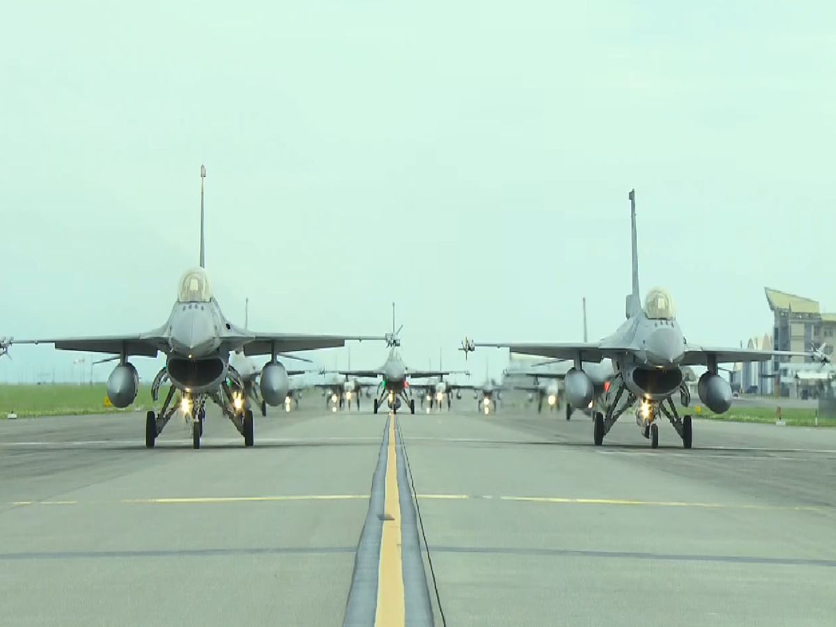 空軍公布影像除F-16等主力戰機備戰畫面。（空軍影片截圖）