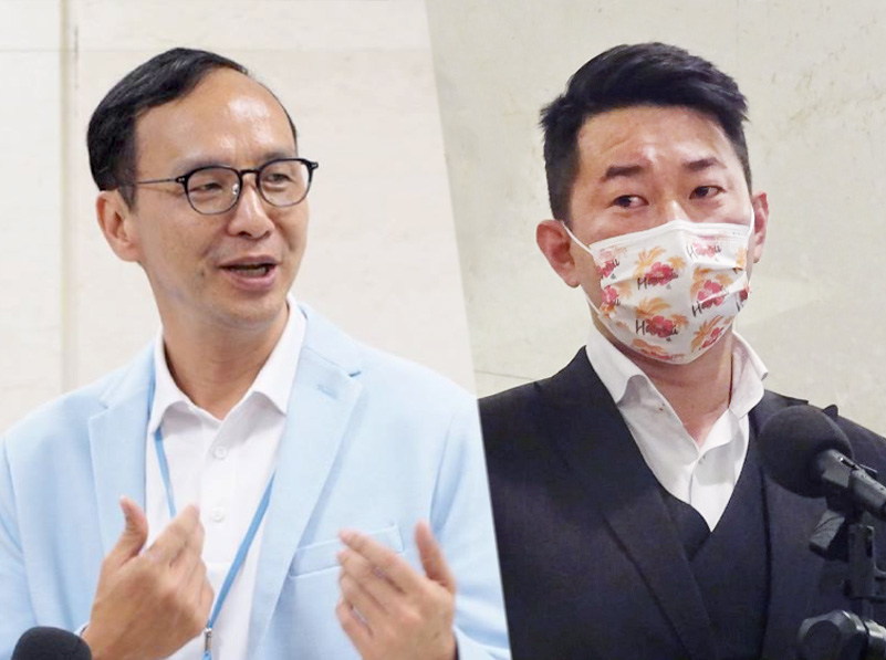 藍營近期加大力道宣傳刪Q行動。左：國民黨黨主席當選人朱立倫、右：基進黨立委陳柏惟（合成圖/Rti資料照）