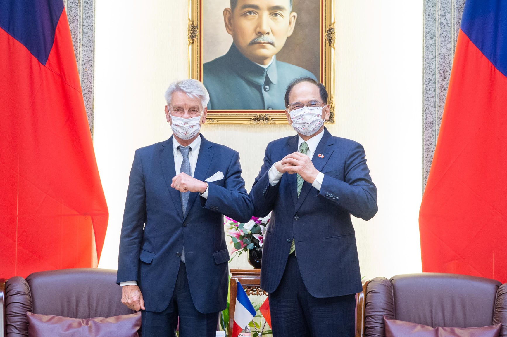 立法院長游錫堃8日接見及款宴法國參議院友台小組主席李察（Alain Richard）一行（圖：立法院提供）