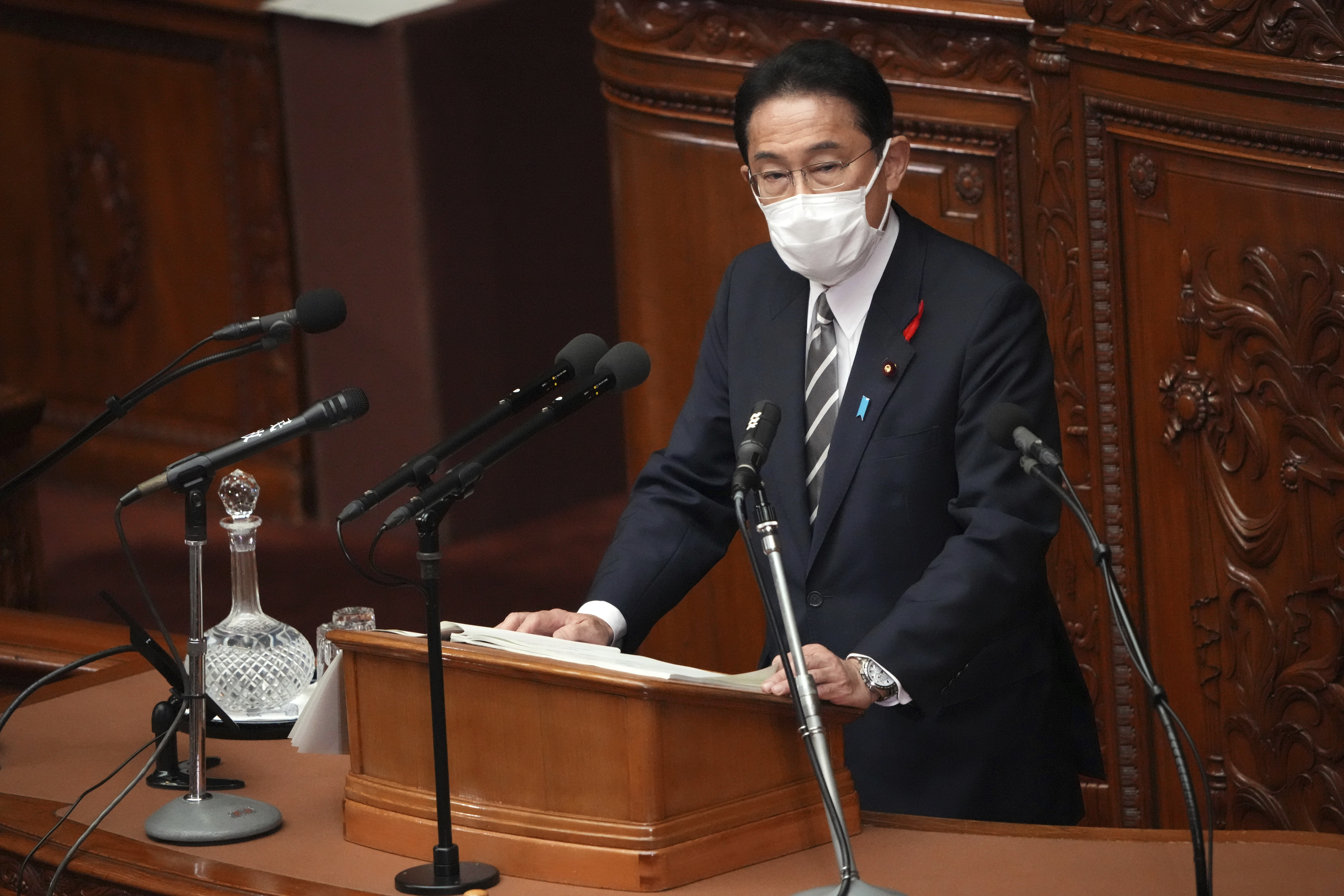 日本首相岸田文雄(Fumio Kishida)31日表示，日本不會放棄在俄羅斯的「薩哈林2號」(Sakhalin 2)液化天然氣(LNG)計畫的股份，並指該項計畫對日本的能源安全非常重要。(AP／達志影像)