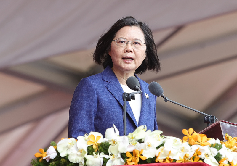 蔡英文總統0日在國慶演說中拋出「四個堅持」。(圖：中央社)