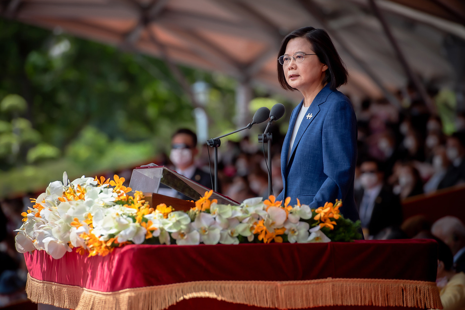 10.10 蔡英文總統出席「中華民國中樞暨各界慶祝110年國慶大會」 (Makoto Lin / Office of the President)
