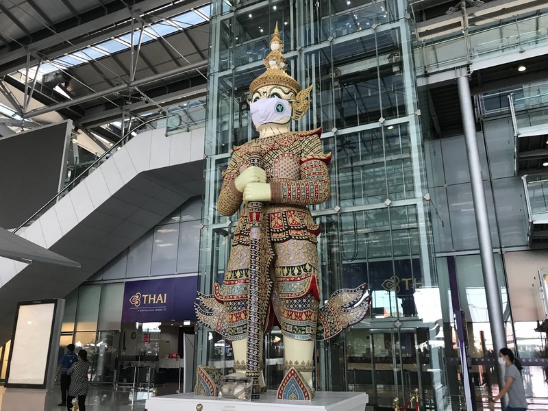 圖為曼谷蘇凡納布機場的守護神雕像。 (圖：中央社檔案照片)