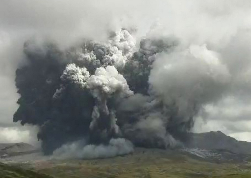 日本熊本縣的阿蘇火山(Mount Aso) (AFP)