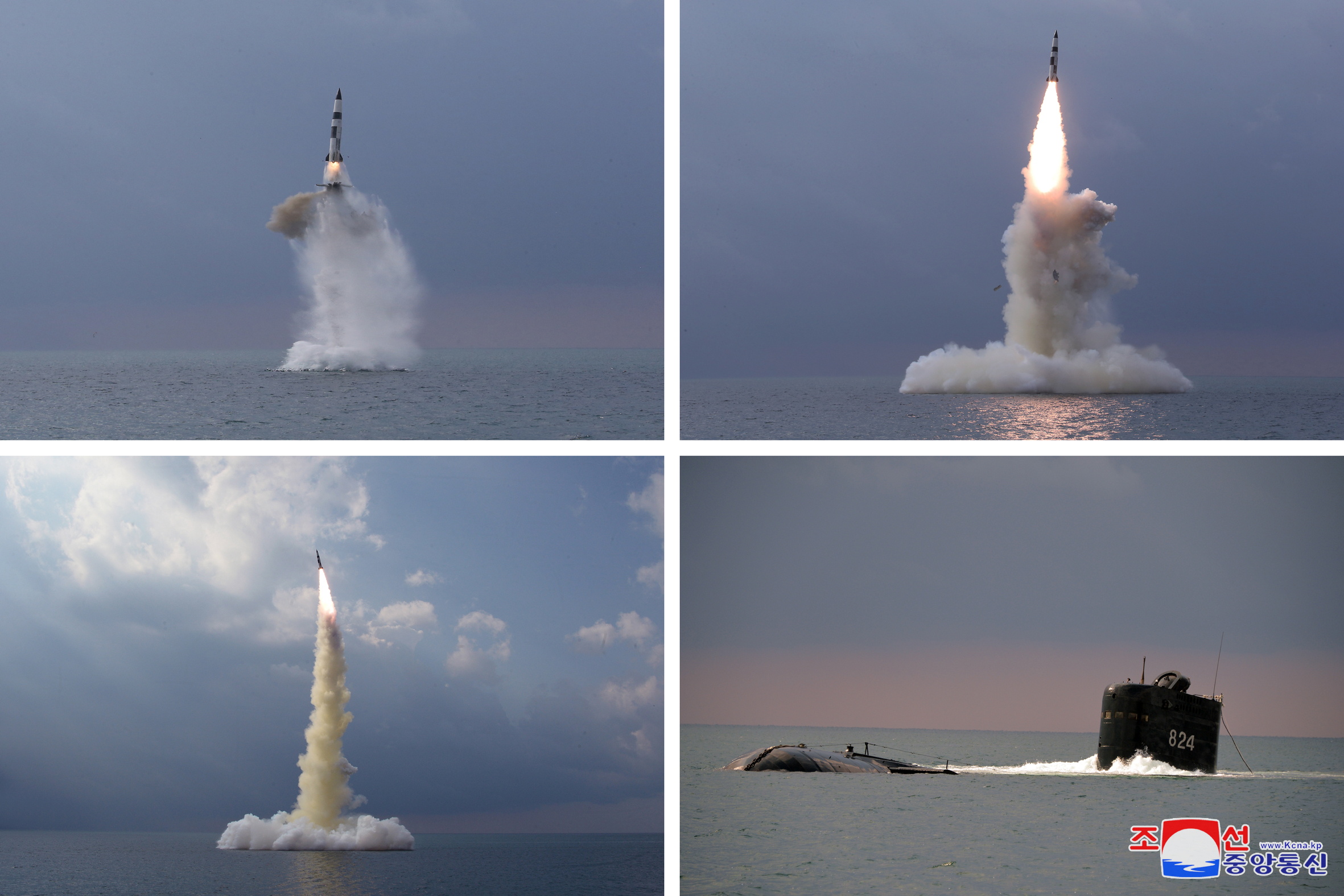 北韓國營中央通信社(KCNA)20日報導，北韓已成功試射一枚「新型」潛射彈道飛彈(SLBM)。(RT/達志影像)