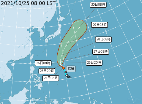 颱風瑪瑙生成 對台無直接影響(圖取自中央氣象局)