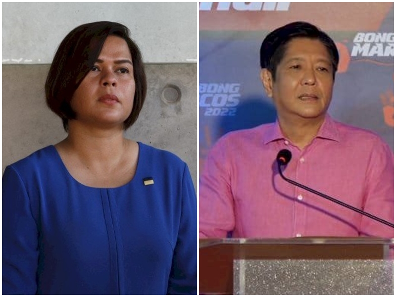 菲律賓政壇近日因總統小馬可仕(右)、副總統薩拉(左)決裂而發生動蕩。(合成圖/AFP/小馬可仕臉書)