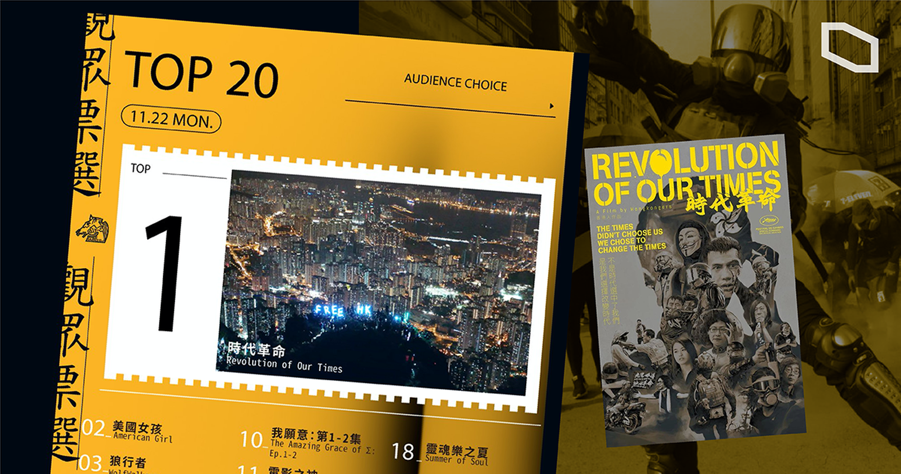 講述香港反送中運動的紀錄片《時代革命》，在台灣得到知音。（ 立場新聞提供）