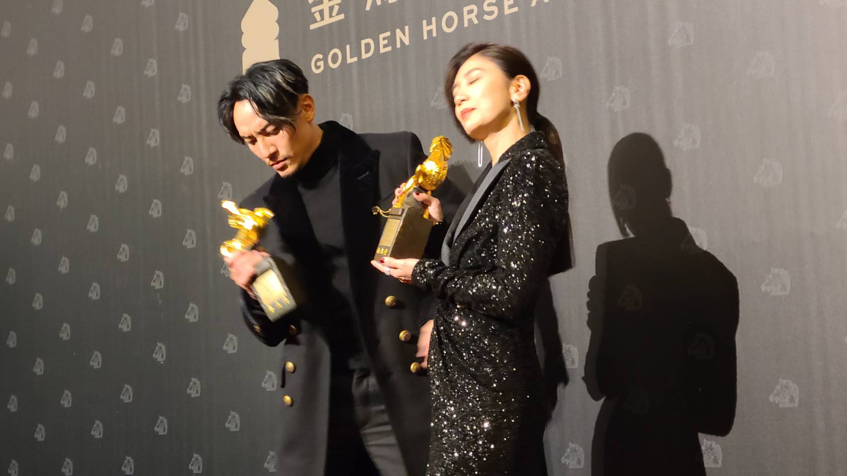 金馬獎張震稱帝、賈靜雯稱后。（ 江昭倫 攝）