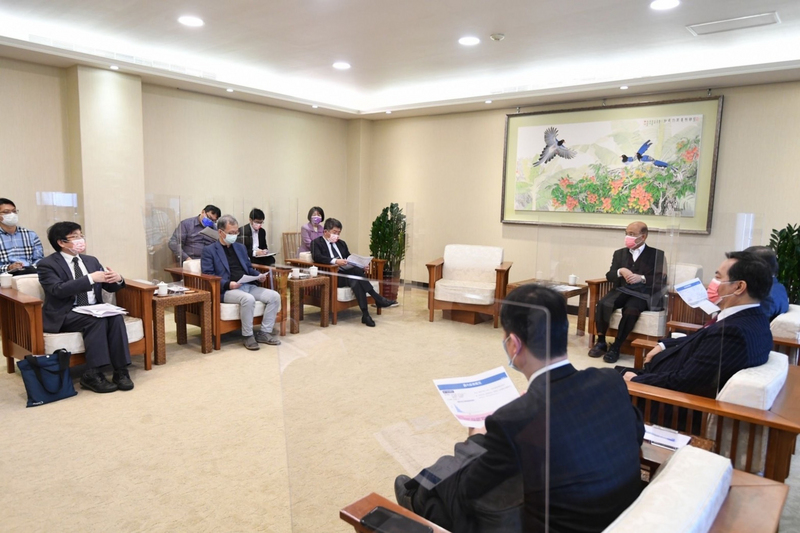 行政院長蘇貞昌召開擴大防疫會議。（資料照片／行政院提供）