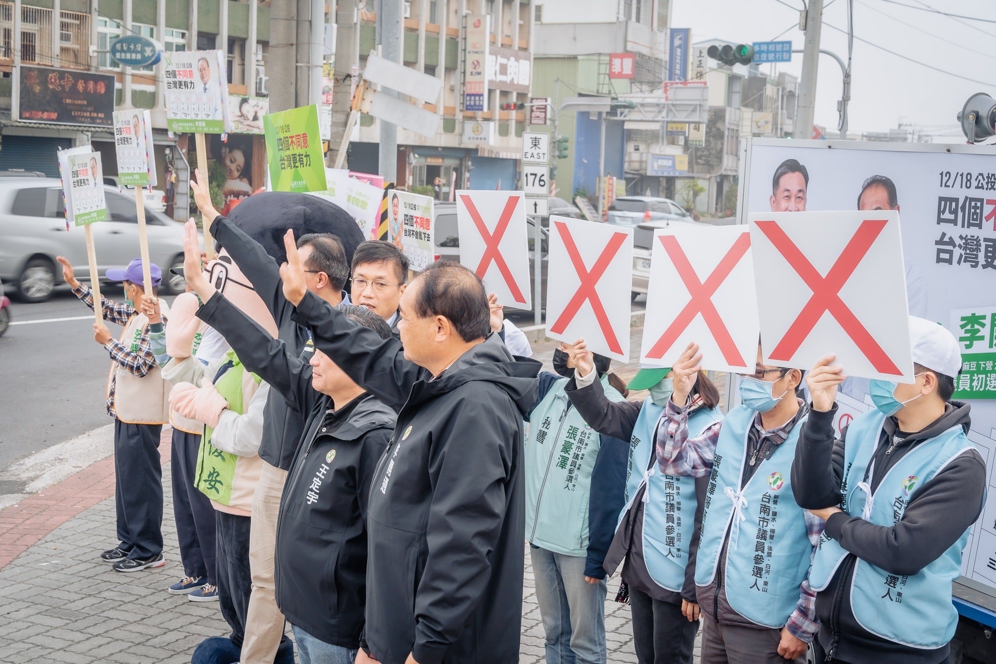 公投倒數 民進黨湧言會全台遍地開花力催「四個不同意」（圖：民進黨立委趙天麟辦公室提供）