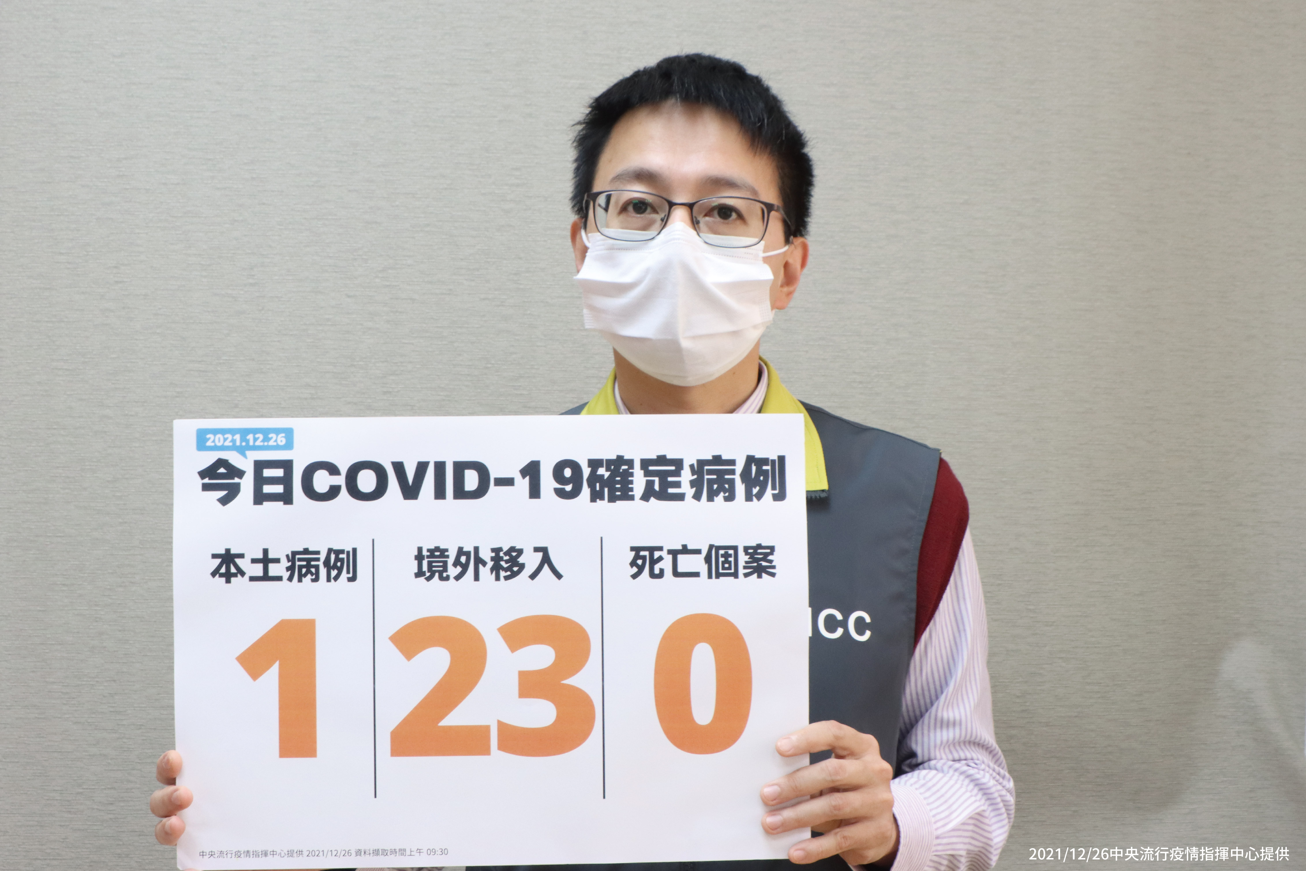 央流行疫情指揮中心醫療應變組羅一鈞副組長說明【新增24例COVID-19確定病例】。（中央流行疫情指揮中心提供）