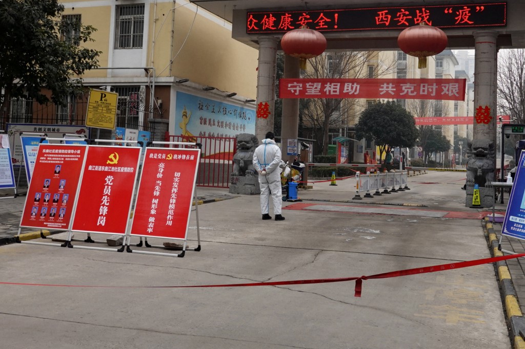 西安封城。(AFP)
