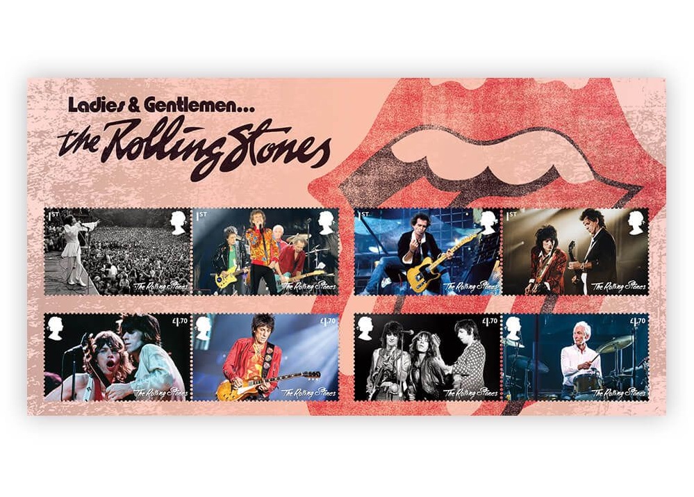 滾石樂團成軍60週年，英國皇家郵政發行套票致敬。 (圖:英皇家郵政)