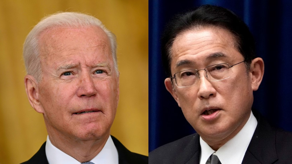 美國總統拜登(Joe Biden)、日本首相岸田文雄(Fumio Kishida)。(合成圖／AFP)