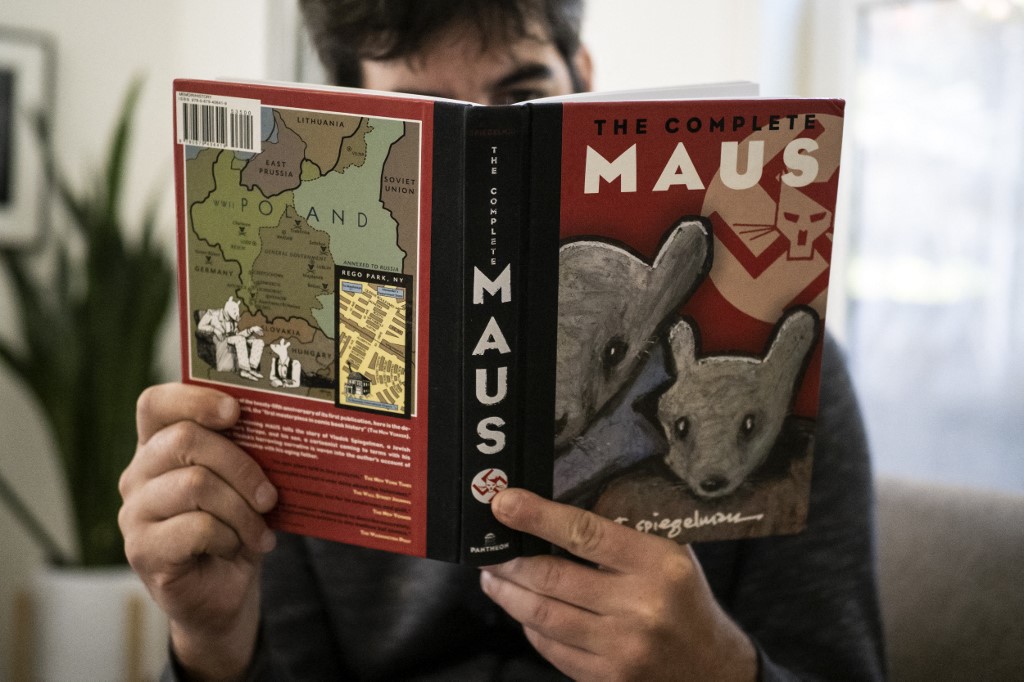 關於納粹大屠殺的圖像小說「鼠族」(Maus)。(AFP)