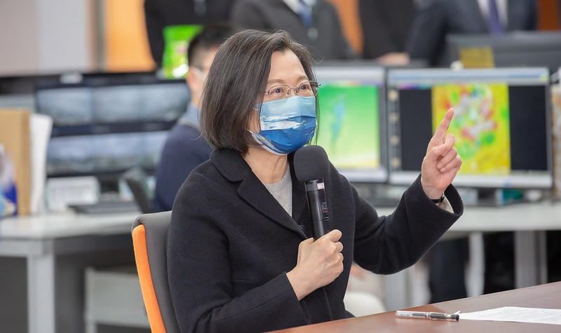 蔡英文總統28日首度前往中央氣象局視察。(圖：總統府Flickr)
