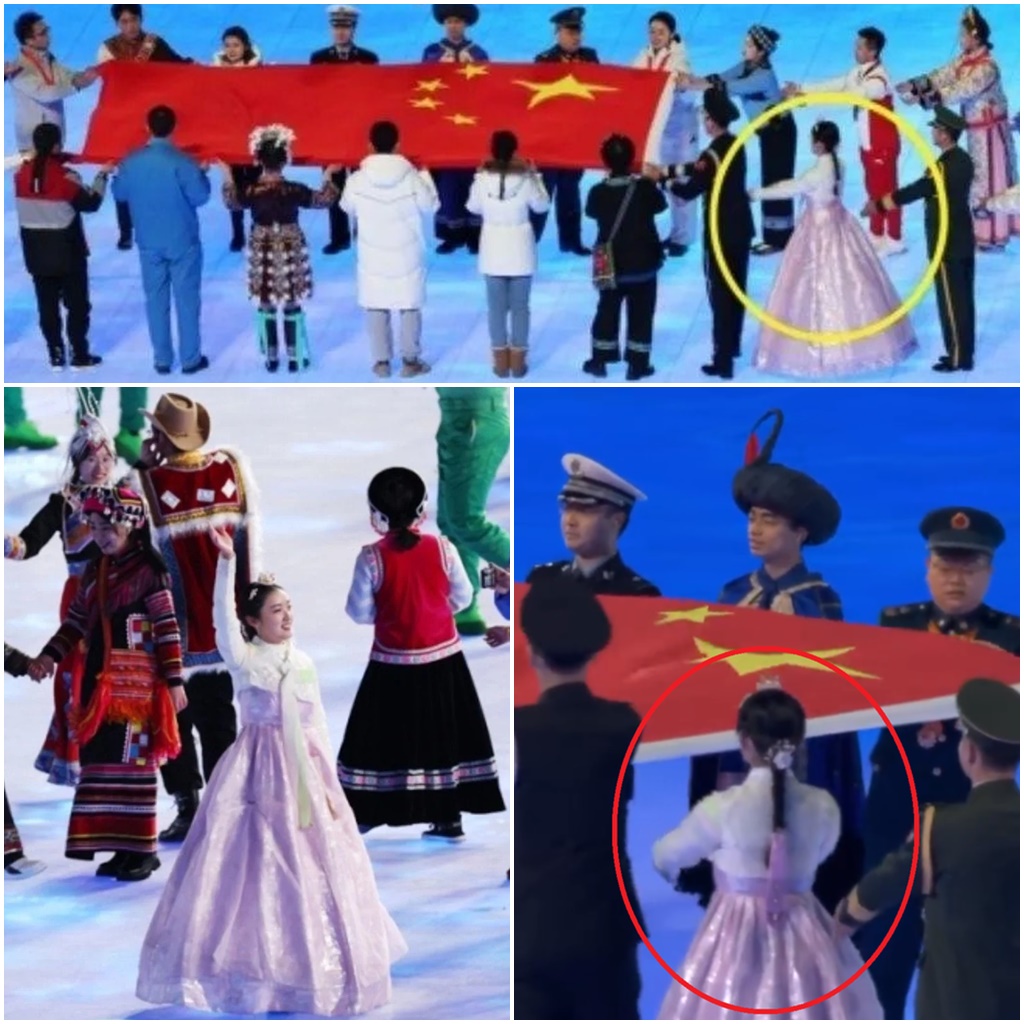 北京冬奧開幕式  朝鮮族穿韓服引起反彈。(微博)