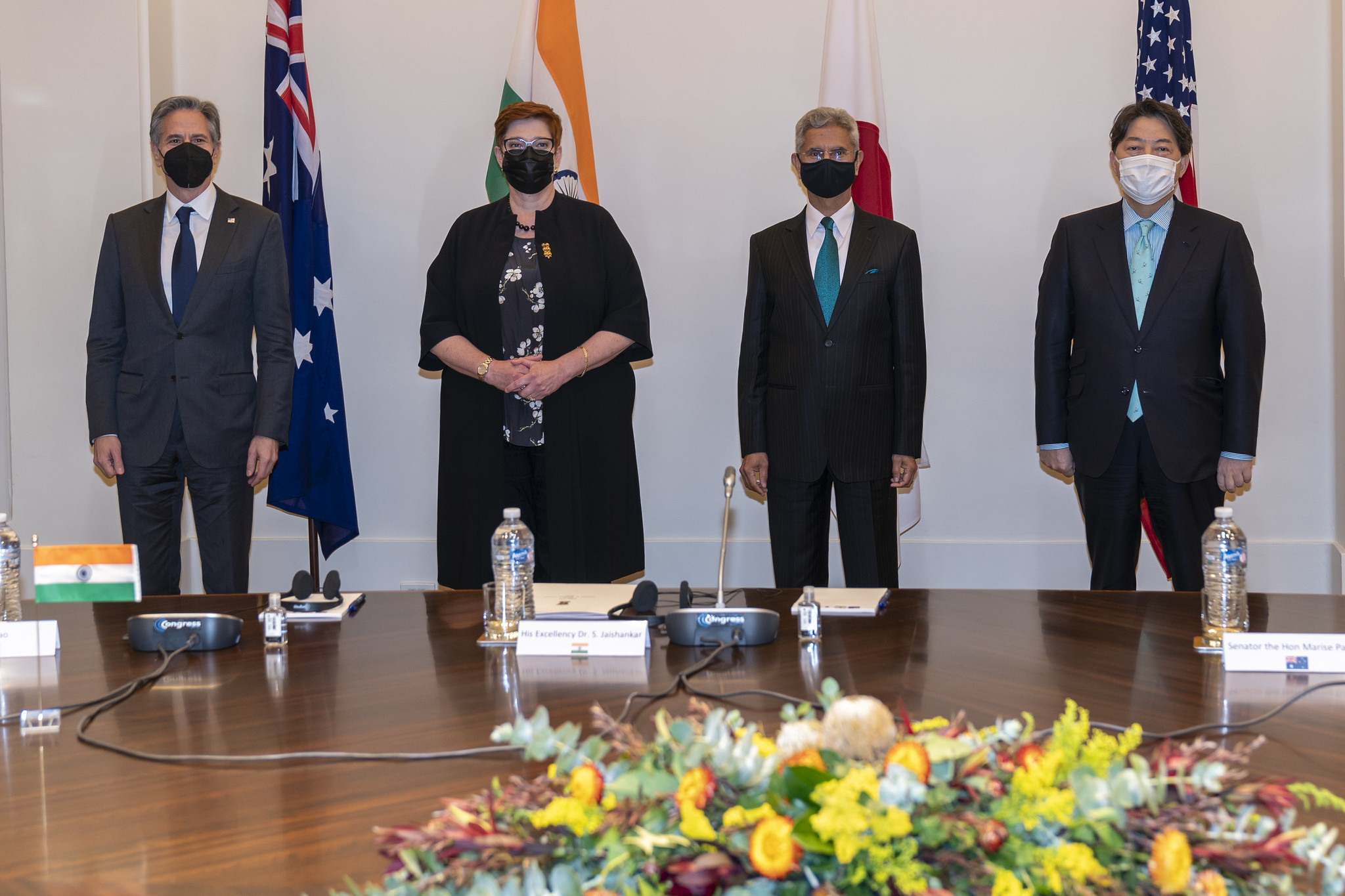 美國、澳洲、日本、印度的外交首長連日在澳洲墨爾本就深化「四方安全對話」（Quad）聯盟展開會談。(圖:美國務院)