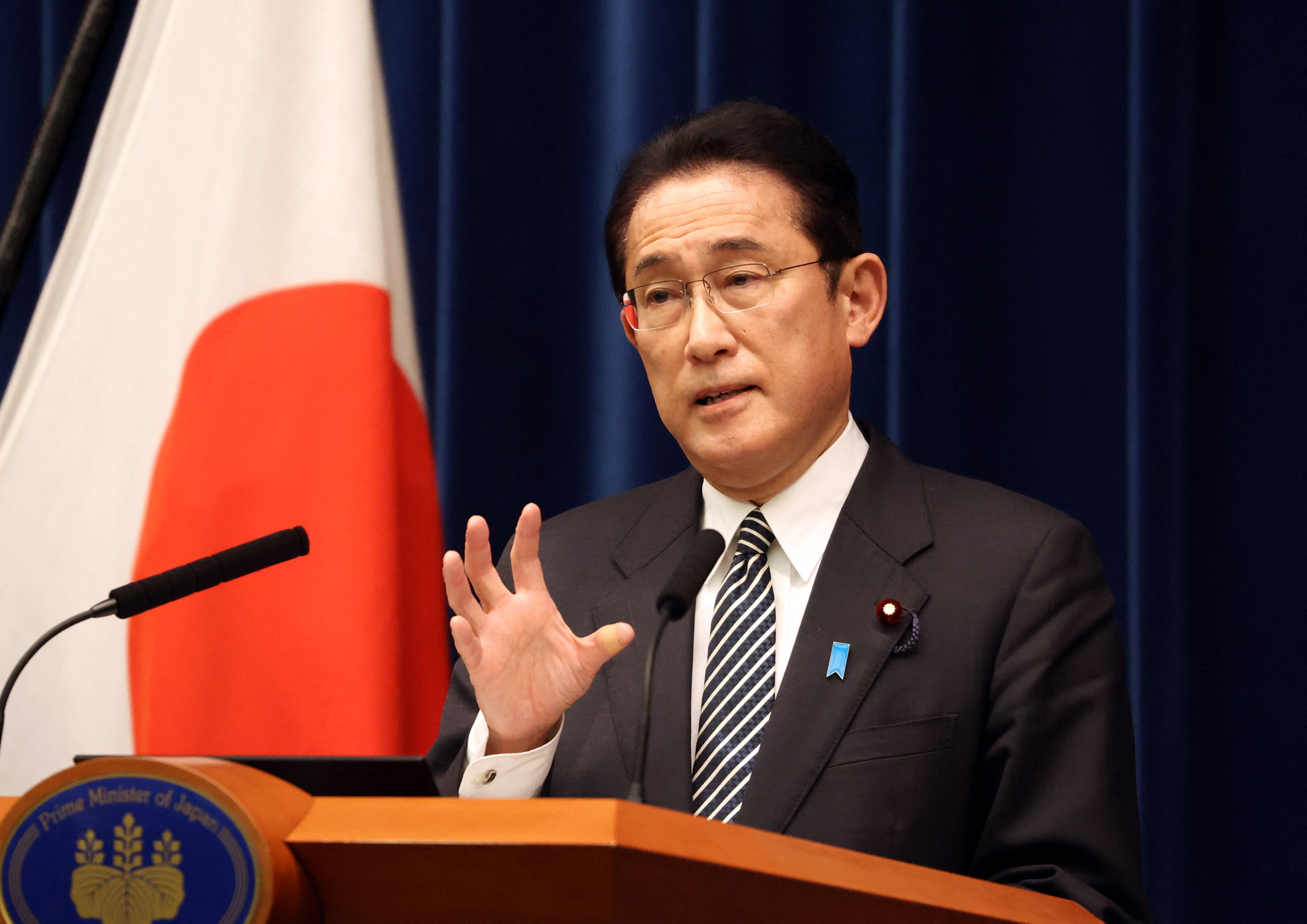 日本首相岸田文雄(Fumio Kishida)表示，他強烈反對俄羅斯的決定，並指莫斯科的作法「不公平」且「完全不能接受」。(路透社/達志影像)