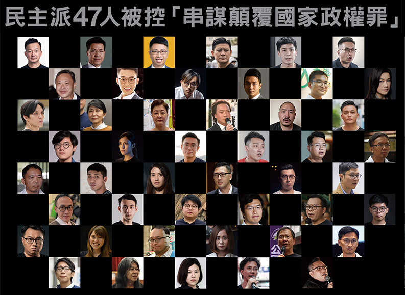 50多名香港民主派初選參與人被指違反國安法被捕，其中47人被以「串謀顛覆國家政權罪」起訴。(資料照/立場新聞)