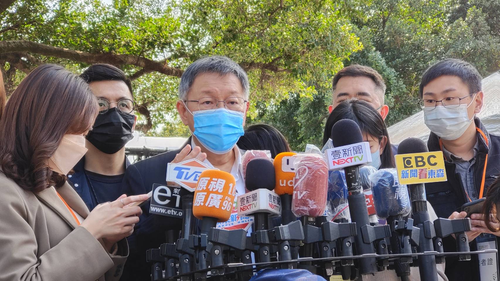 台北市長柯文哲表示，北市今年將擴大舉辦萬安演習。(王韋婷攝)