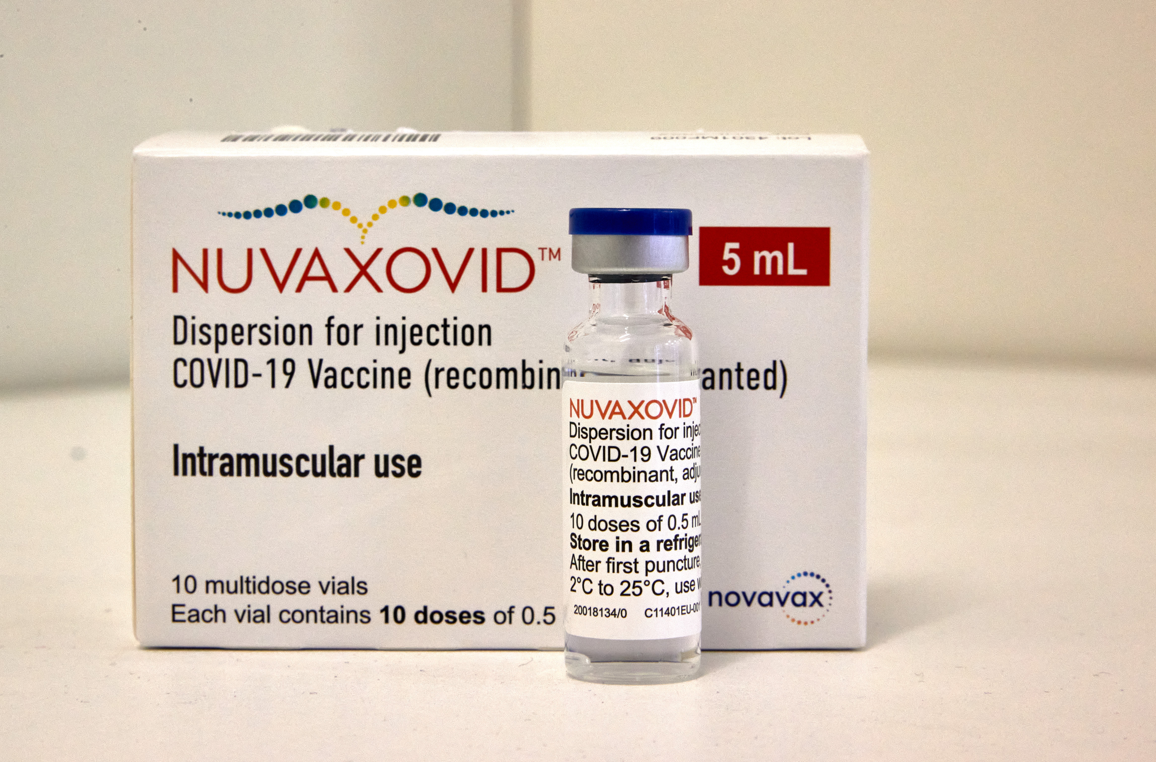 美國生技公司諾瓦瓦克斯(Novavax)研發的新冠疫苗Nuvaxovid。 (AFP)