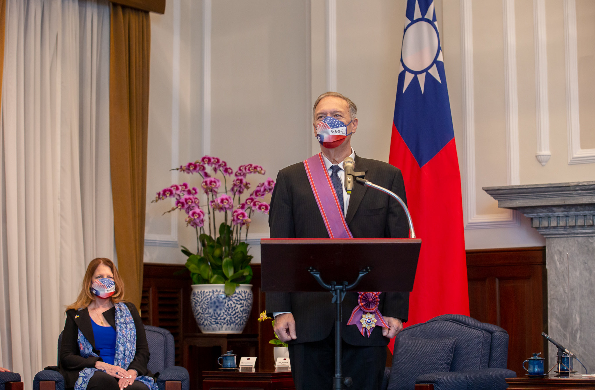 美國前國務卿蓬佩奧伉儷訪問台。(圖：總統府Flickr))