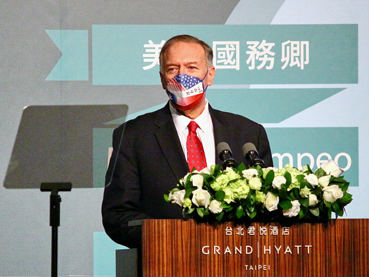 美國前國務卿蓬佩奧(Mike Pompeo)4日在台北表示，美國政府應外交承認中華民國台灣是個自由與主權國家 (央廣記者王照坤 攝)