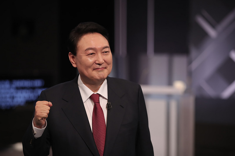 南韓大選政黨輪替，國民力量黨尹錫悅以不到1%的微弱優勢勝選，保守派再度執政。 (資料照片／中央社)