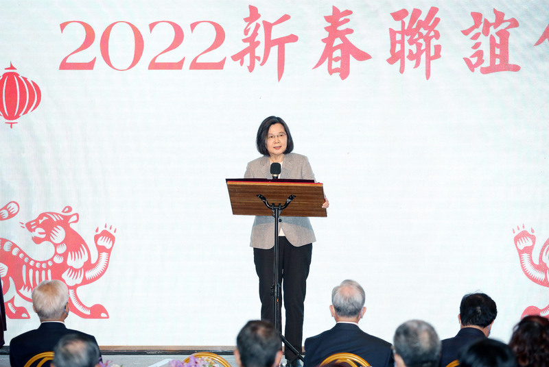 蔡英文總統13日出席「台灣之友會感恩迎新春聯歡之夜」。(圖：中央社)