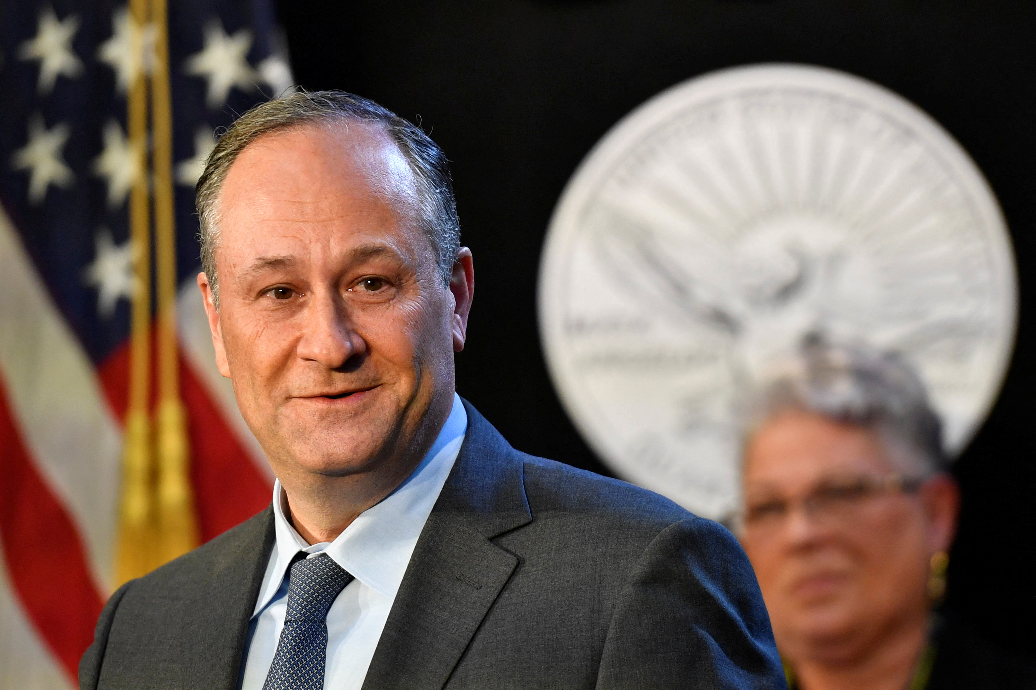 美國第二先生任德龍(Douglas Emhoff)。(路透社/達志影像)