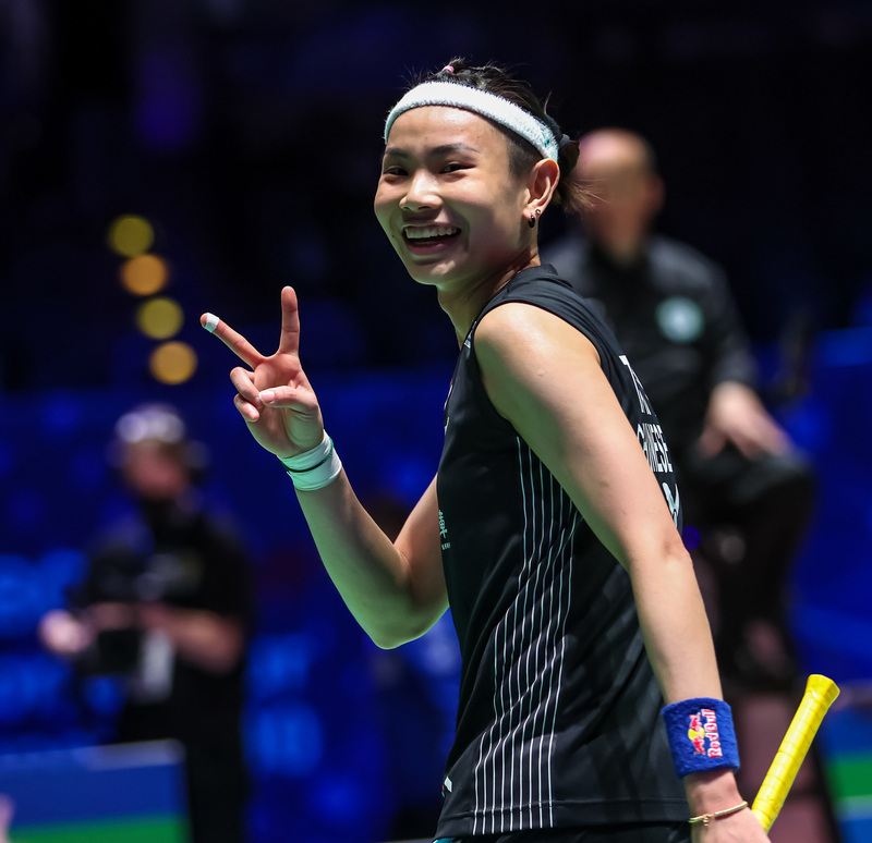 羽球世界球后戴資穎18日在全英羽球公開賽8強戰，以直落二輕取上屆女單冠軍得主、日本好手奧原希望，順利挺進4強。(圖：中央社)