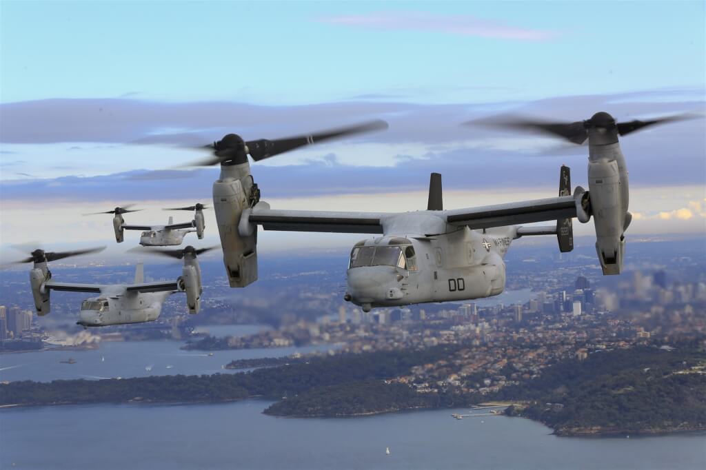圖為MV-22B Osprey同型機。(美國海軍官網)