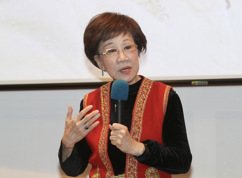 前副總統呂秀蓮：「因為戰爭是多麼的無情，所以我們必須命運共同，大家一起思考。」  (圖：中央社)