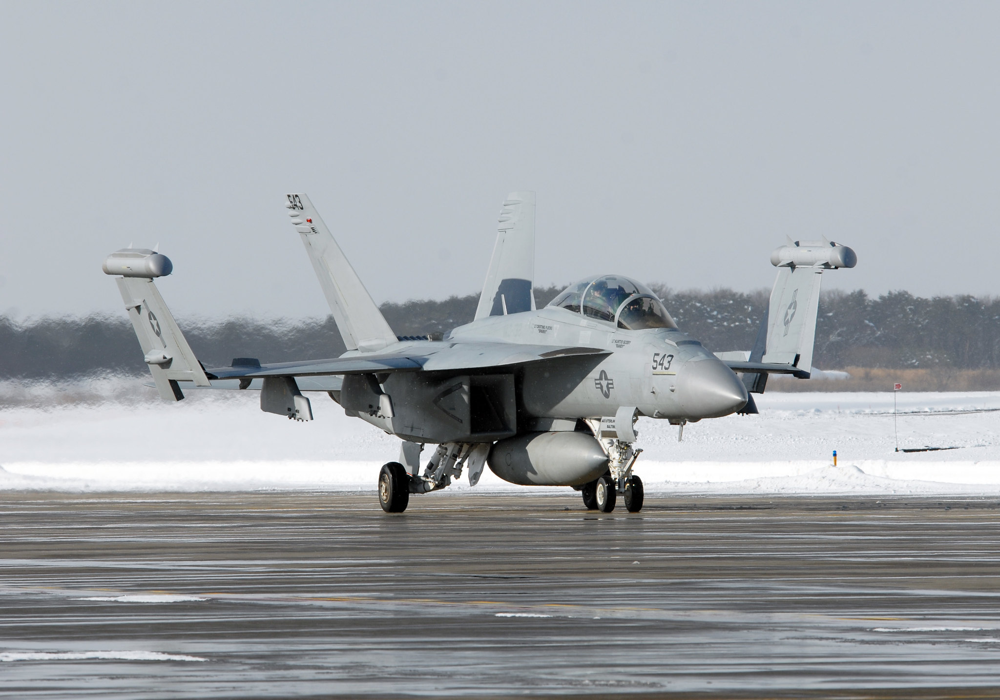 美國海軍的雷達干擾機EA-18G「咆哮者」(EA-18G Growler)。 (圖:美國海軍)
