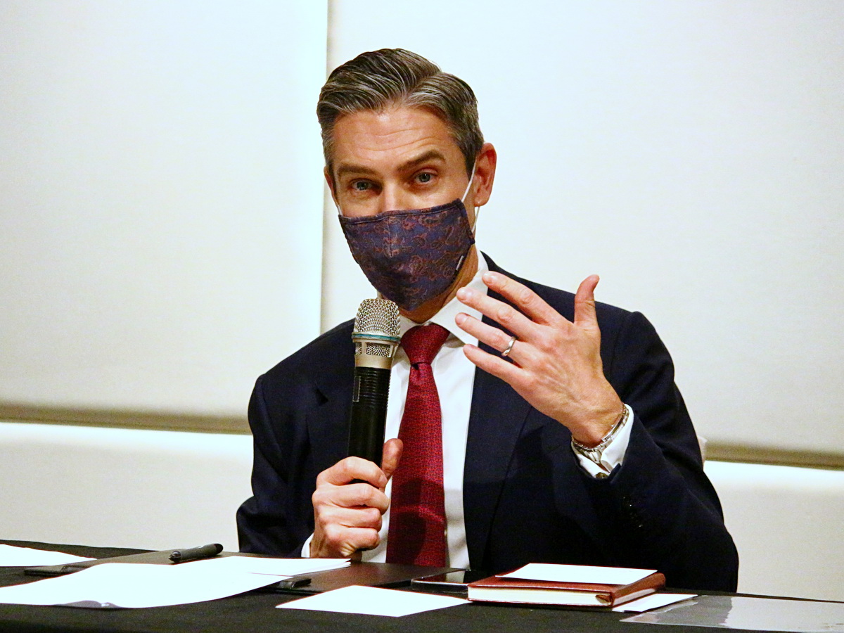 美國國家民主基金會會長威爾森(Damon Wilson)29日表示，在台北舉辦世界民主運動全球大會，要彰顯台灣在捍衛與提升民主的領導力及重要貢獻 (央廣記者王照坤 攝)