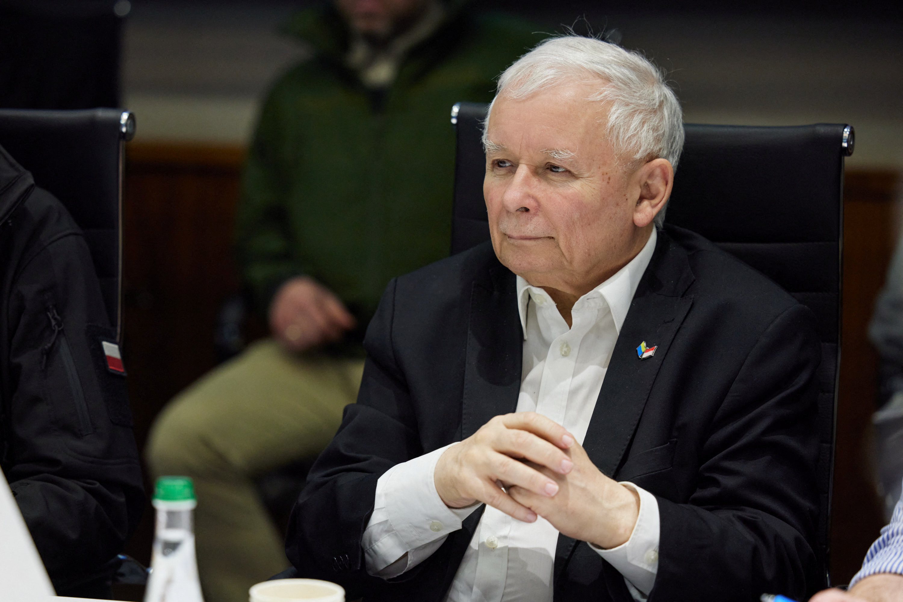 波蘭副總理卡臣斯基(Jaroslaw Kaczynski)認為法國與德國跟俄羅斯太親近。波蘭副總理卡臣斯基(Jaroslaw Kaczynski)訪問烏克蘭首都基輔。（路透社/達志影像）