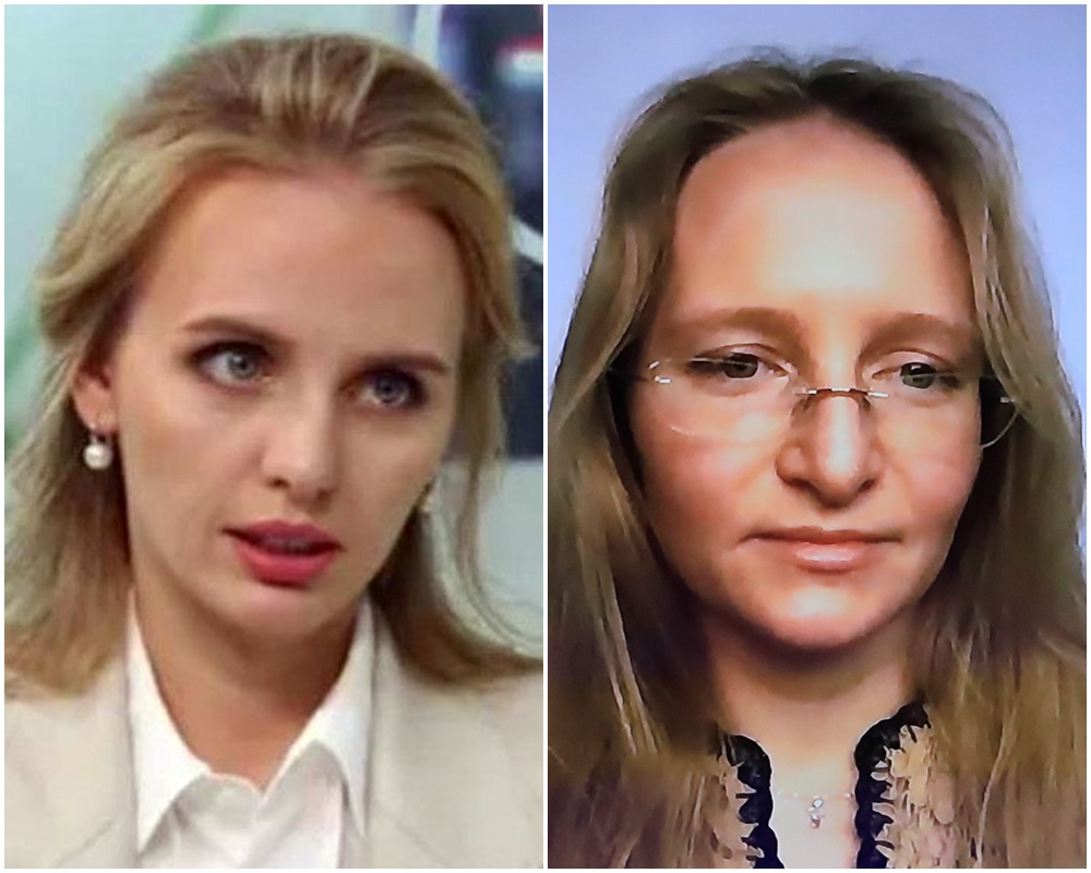 蒲亭的長女沃隆措娃(Maria Vorontsova)(左)與二女兒契亨諾娃(Katerina Tikhonova)。(合成圖)