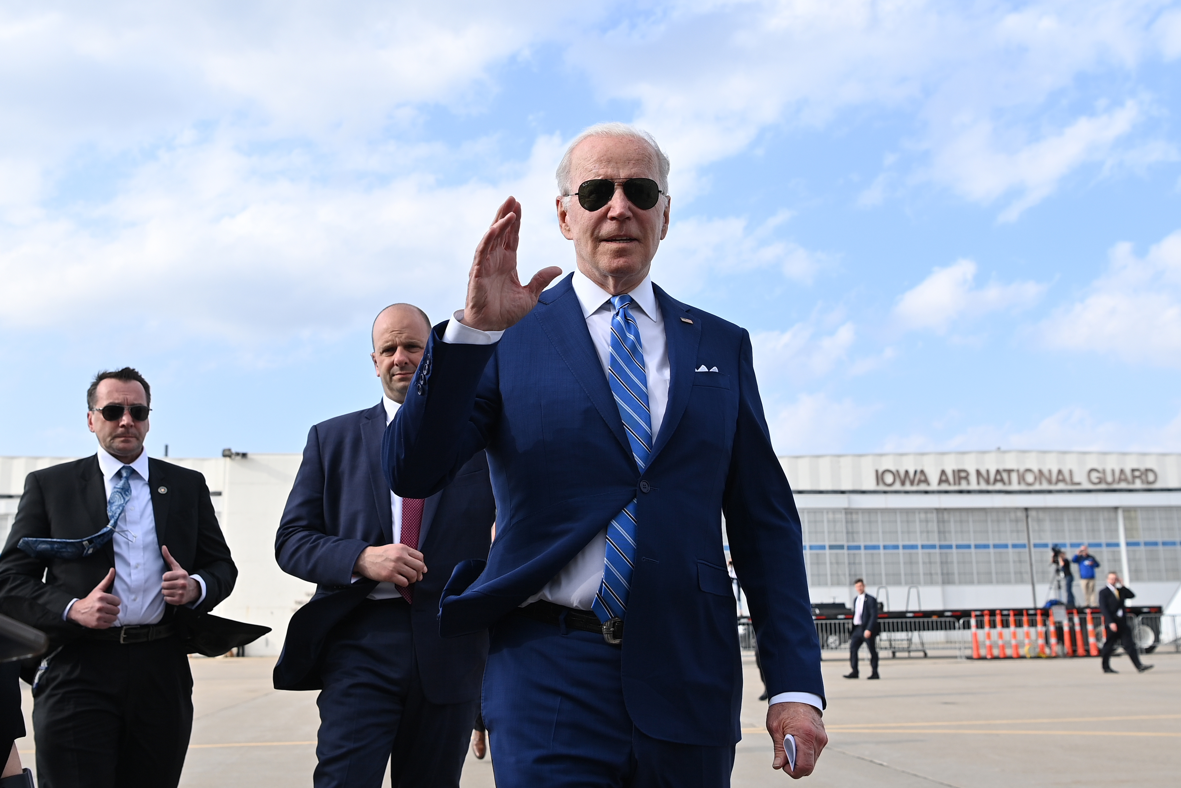 美國總統拜登(Joe Biden)12日前往愛荷華州。(AFP)