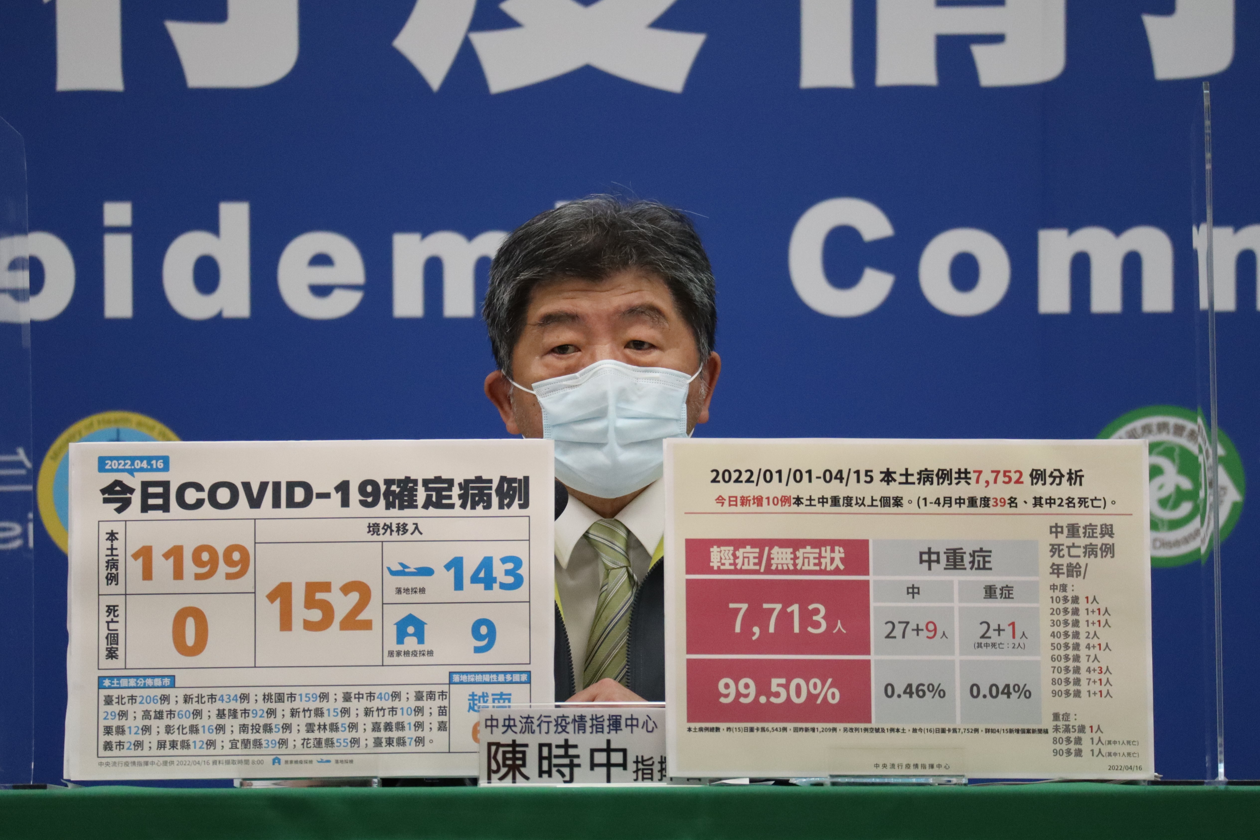 陳時中16日表示，未來會盡量溝通，但強調此舉是在不影響民眾正常生活下的折衷方案。(指揮中心提供)