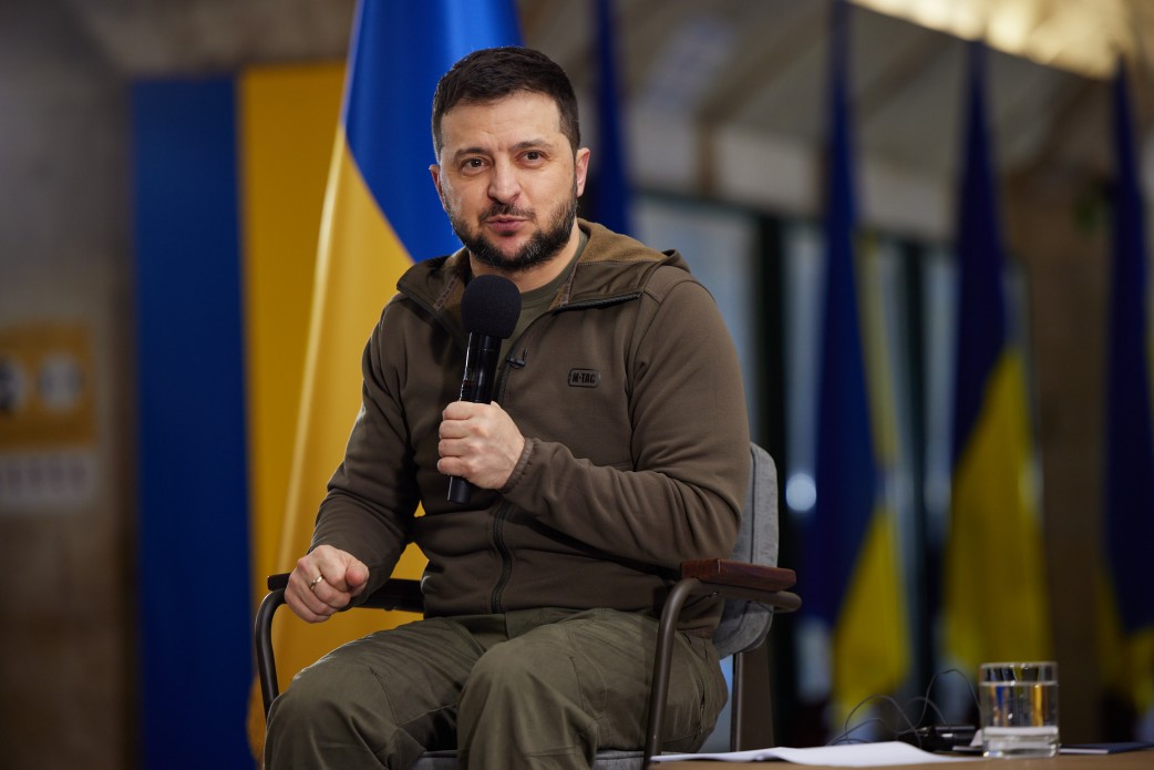 烏克蘭總統澤倫斯基(Volodymyr Zelensky)23日在瑞士達弗斯(Davos)的峰會上呼籲，為烏克蘭提供更多武器，並對莫斯科實施制裁。（烏克蘭總統府president.gov.ua）