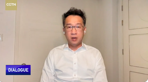 交銀國際中國市場策略師洪灝(圖)疑因頻看空經濟前景導致社群帳號被封鎖又從國銀去職。（圖:取自CGTN訪問畫面）