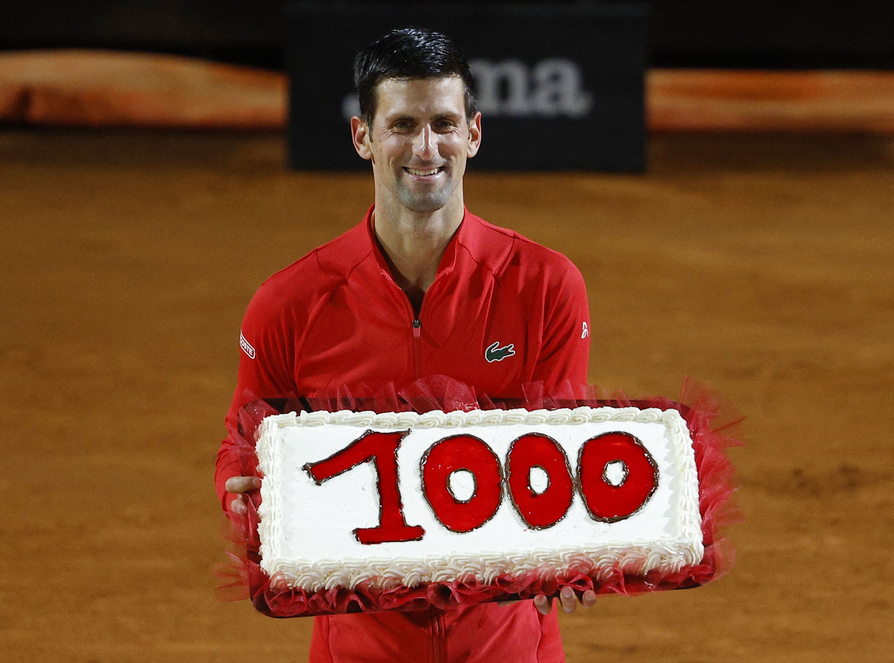 世界球王喬科維奇(Novak Djokovic)14日在義大利公開賽(Italian Open)奪下個人生涯第1000勝。（路透社/達志影像）
