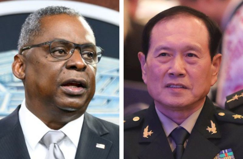 美國五角大廈證實，美國國防部長奧斯汀(Lloyd Austin)(左)與中國國防部長魏鳳和(右)已經超過三個月未通話。 (合成圖)