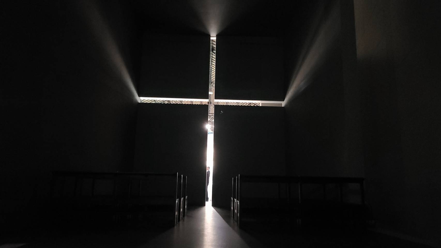 安藤忠雄深受歡迎的大阪「光之教堂」建築，1:1復刻版搬到台灣。(江昭倫 攝)