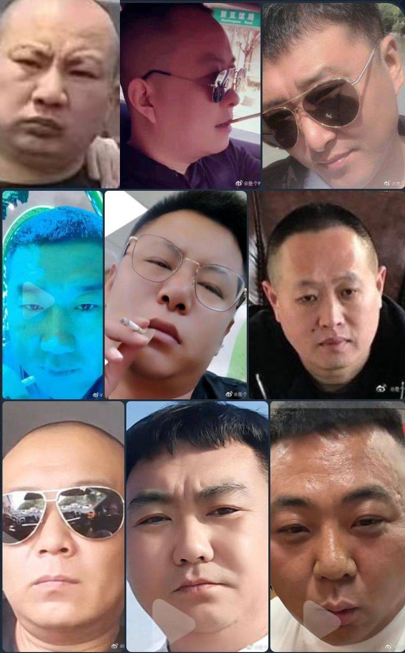 唐山圍毆事件9名涉案人員已全部歸案。圖為網友公布的嫌犯肖像。(微博)