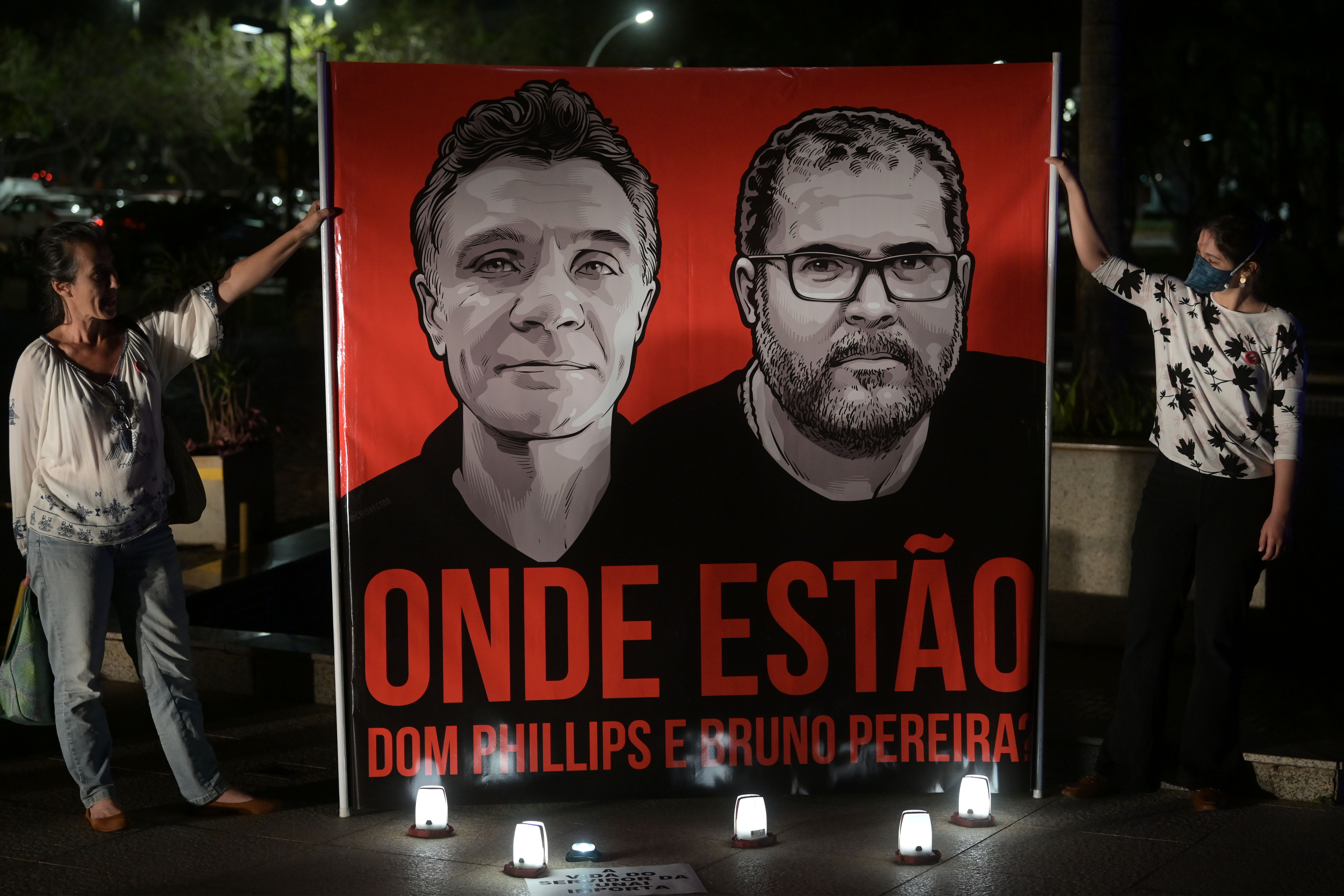 英國記者菲力普斯(Dom Phillips)和巴西原住民專家白瑞拉(Bruno Pereira)在今年6月初，於巴西亞馬遜(Amazon)的偏遠地區失蹤並遭到殺害，引發國際關注。 (AFP)