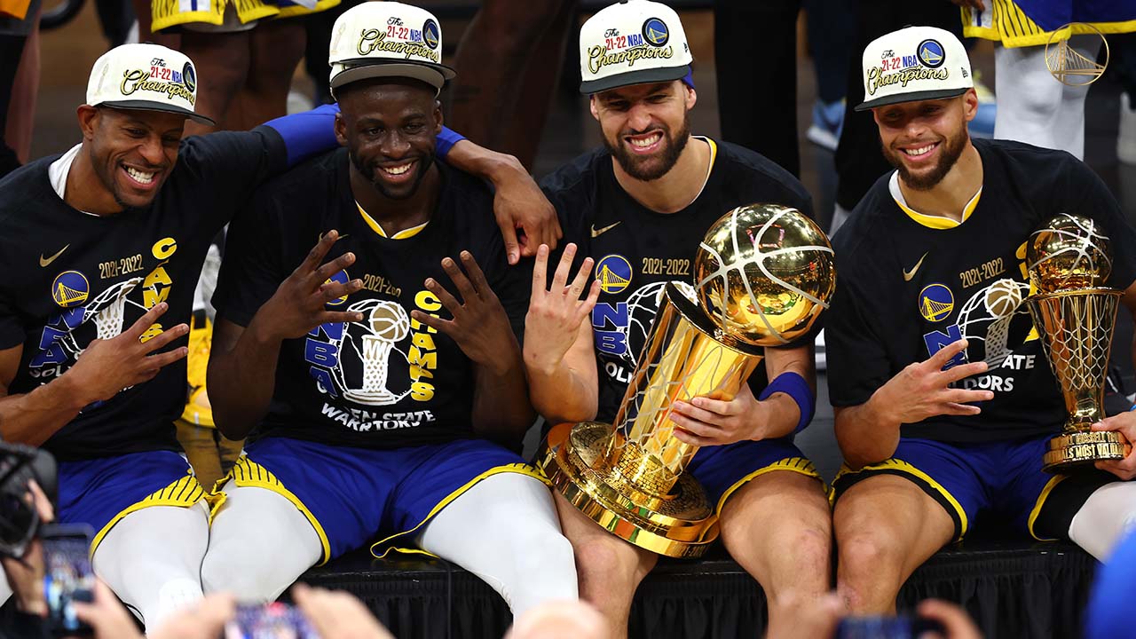 NBA勇士封王，柯瑞摘首座總冠軍MVP。 (圖:推特@warriors)